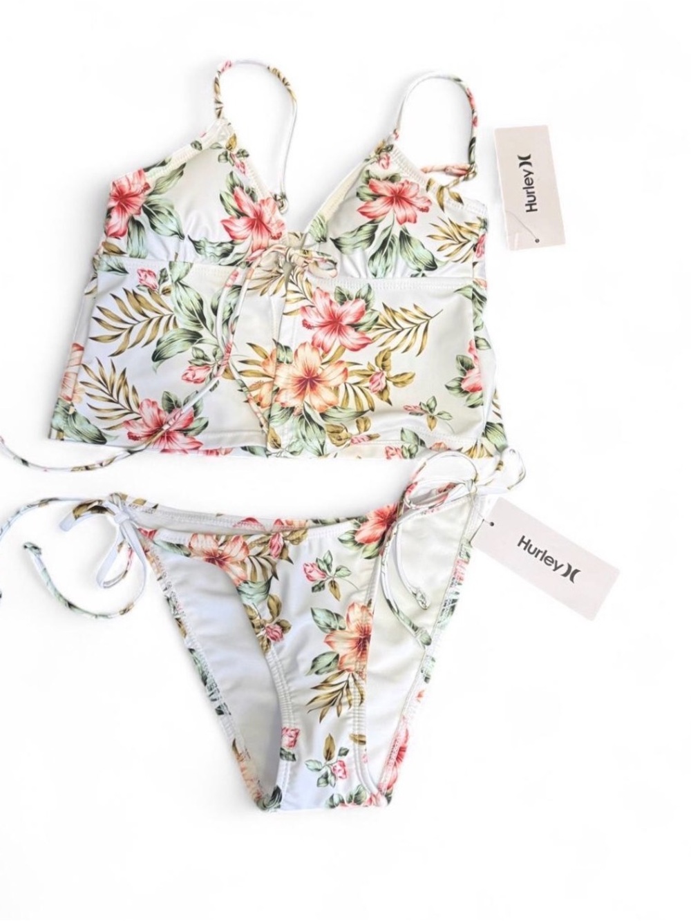 Hurley Floral Tankini Swimsuit Set – Size XS NWT